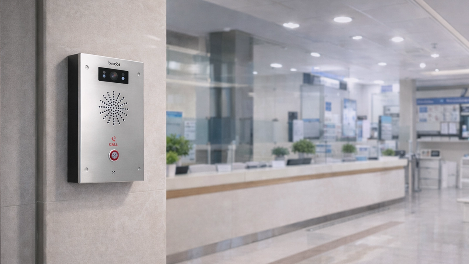 Healthcare and public service application of duress alarm solution with reception area, nurse station, and security response integration