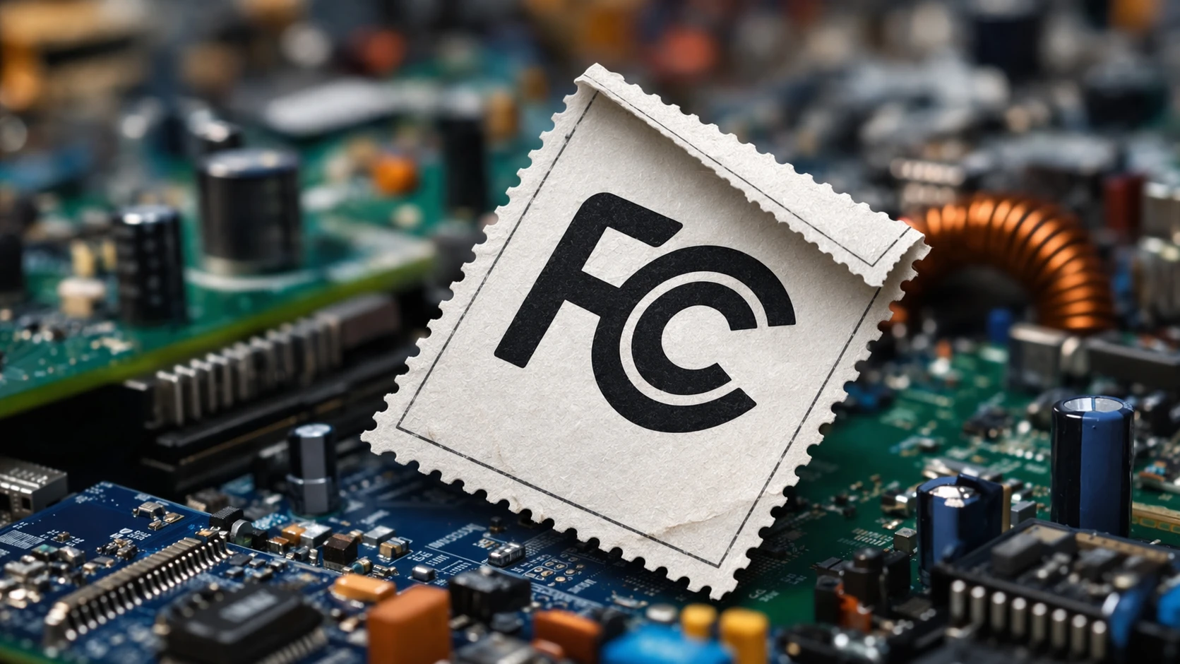 Flow diagram showing FCC device approval path from rule-part identification to testing, filing, labeling, and market entry Flow diagram showing FCC device approval path from rule-part identification to testing, filing, labeling, and market entry