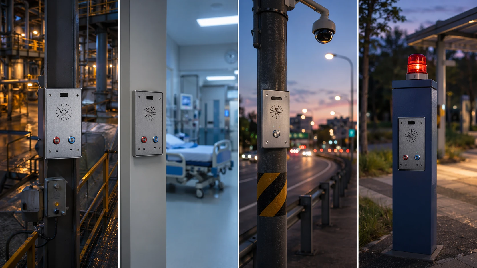 IP intercom terminal deployed at a factory gate, hospital entrance, transport platform, and emergency roadside help point IP intercom terminal deployed at a factory gate, hospital entrance, transport platform, and emergency roadside help point