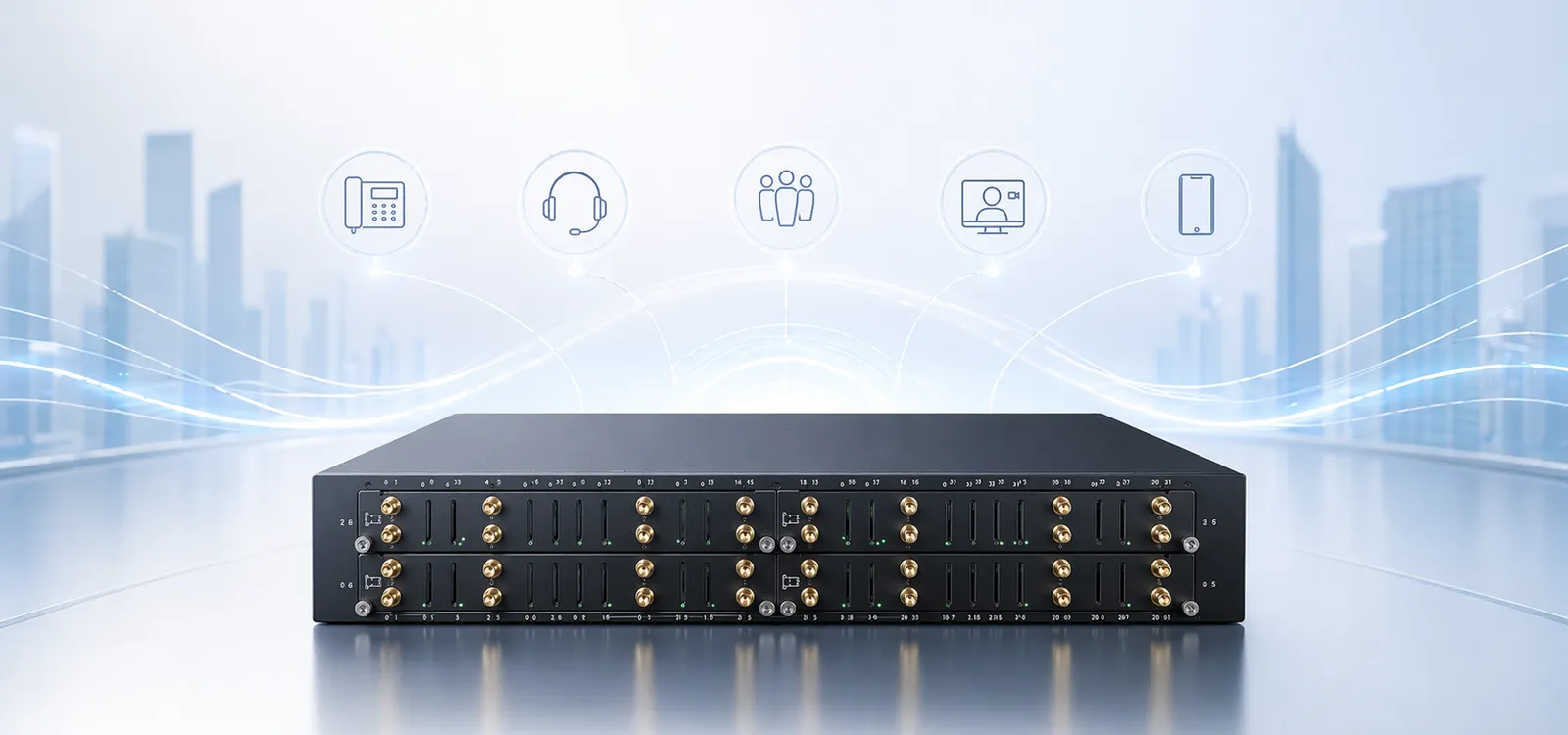 Becke Telcom 32-channel GOIP gateway for SIP voice SMS and mobile trunking