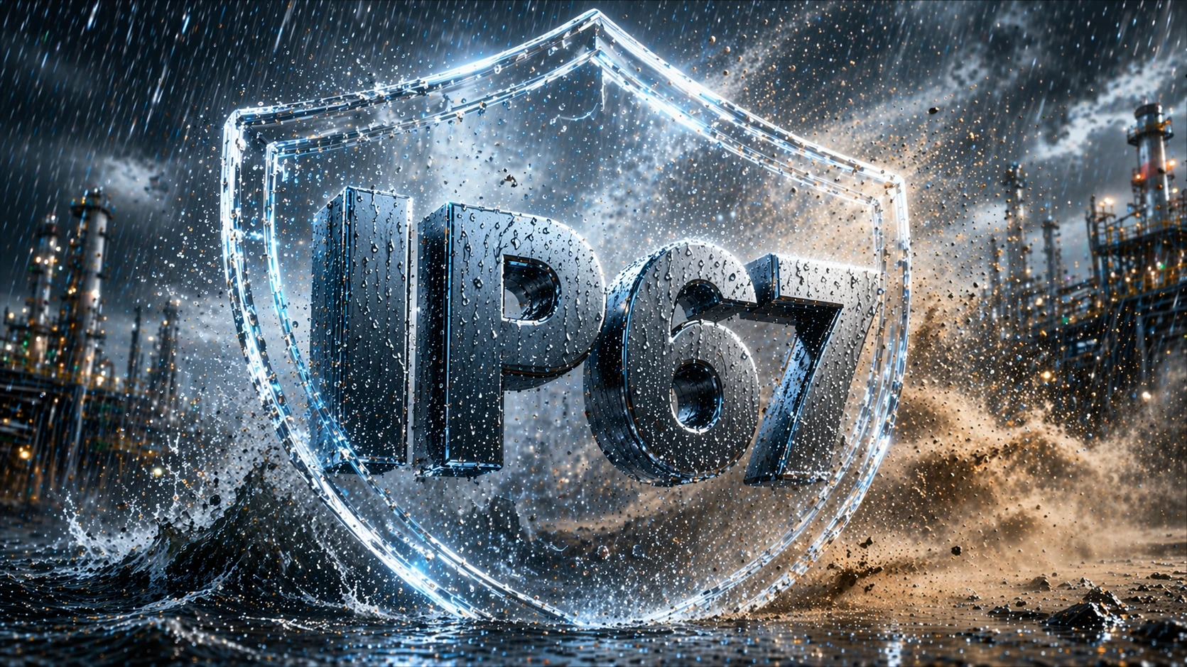 Sealed electrical enclosure undergoing temporary immersion style protection testing associated with IP67 requirements Sealed electrical enclosure undergoing temporary immersion style protection testing associated with IP67 requirements