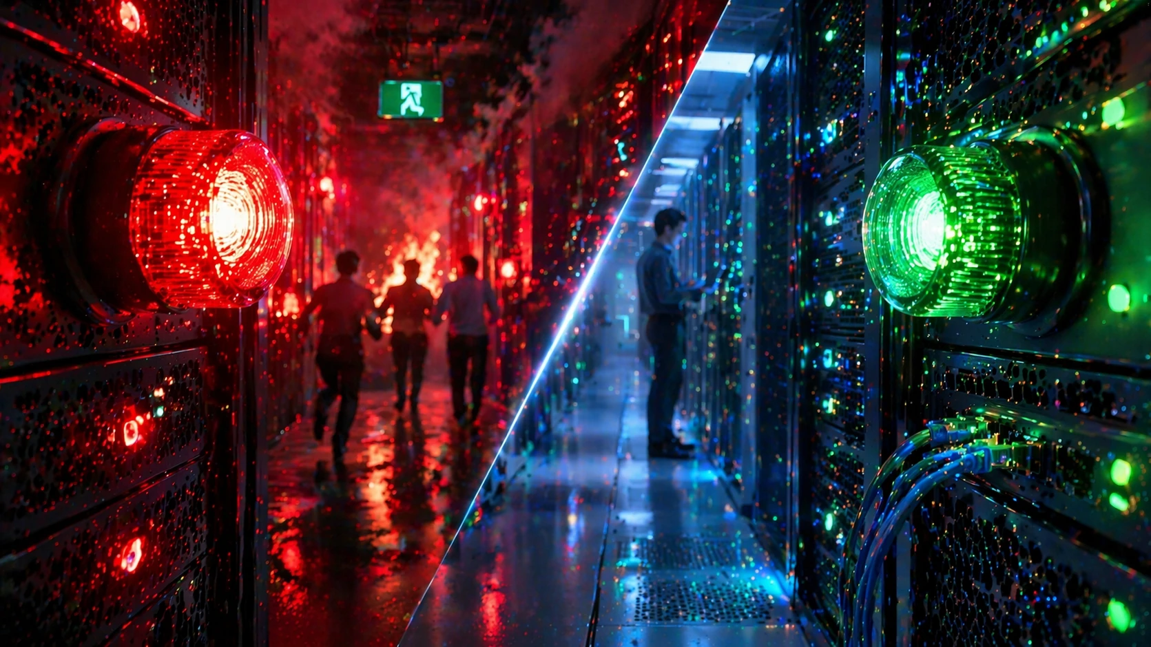 Network equipment LEDs using different colors and blinking patterns to show link activity and alarm state Network equipment LEDs using different colors and blinking patterns to show link activity and alarm state