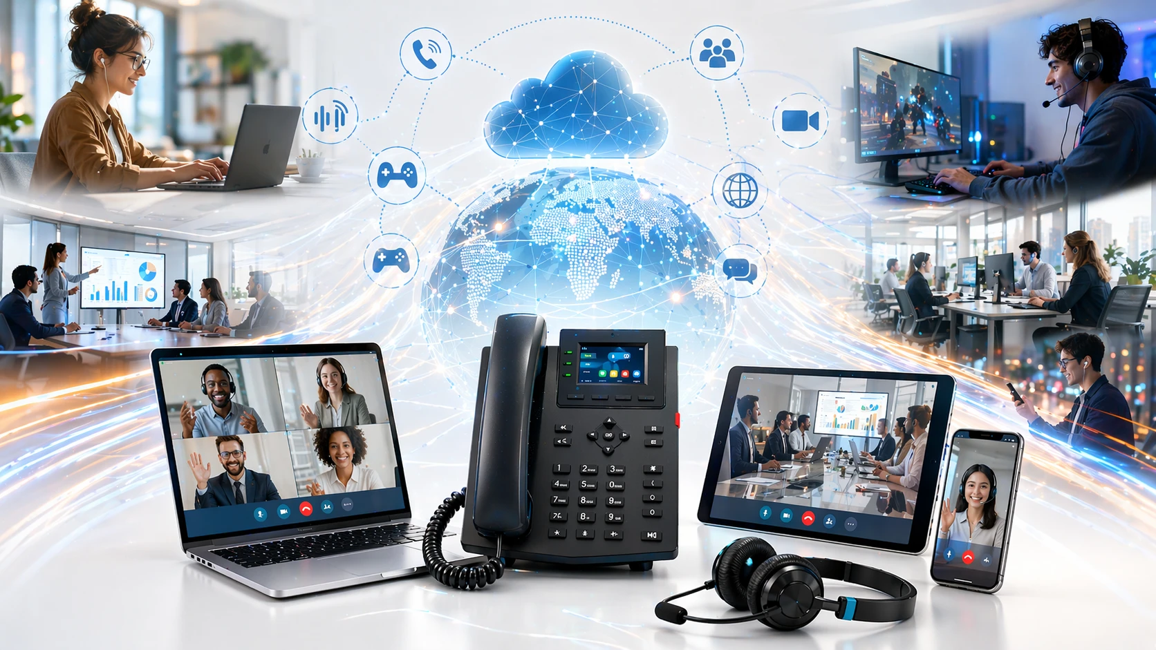 Real-world applications of Opus codec across VoIP phones, video meetings, WebRTC browsers, mobile collaboration apps, and streaming audio services