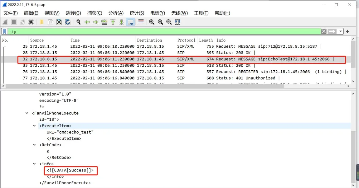 Check Result via Packet Capture