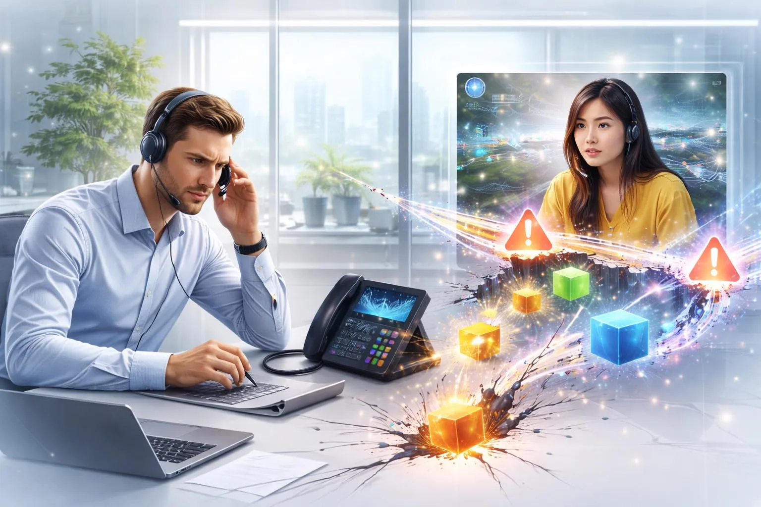 RTP voice stream analysis showing packet sequence gaps, jitter, and degraded audio quality caused by packet loss in a VoIP call