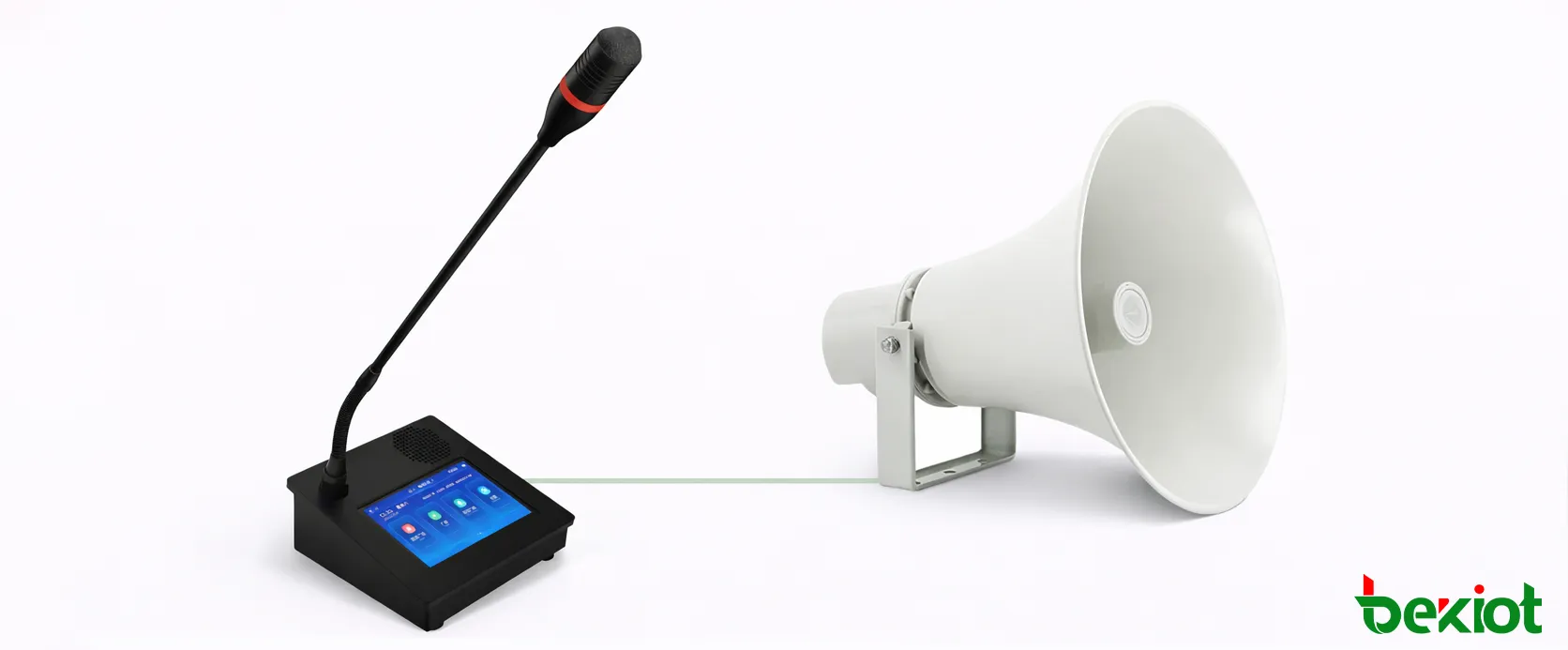 GP600J SIP microphone with touchscreen interface for paging, intercom, and zone control