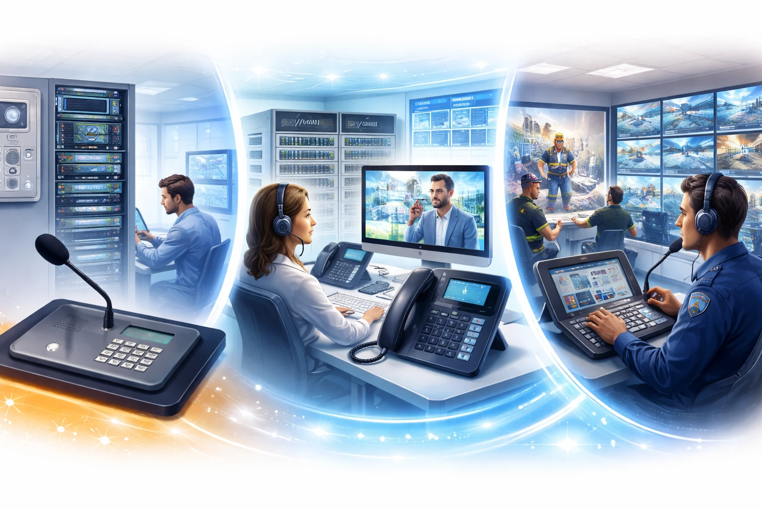 Full duplex used in VoIP, SIP intercom, dispatch, and emergency communication scenarios